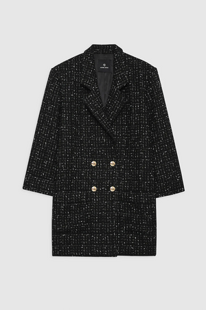 KATHARINE DRESS - BLACK AND WHITE TWEED