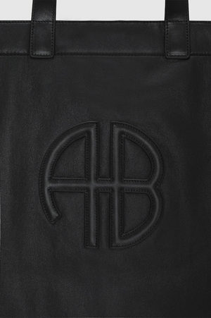 LARGE RIO TOTE - BLACK RECYCLED LEATHER
