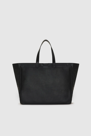 LARGE RIO TOTE - BLACK RECYCLED LEATHER