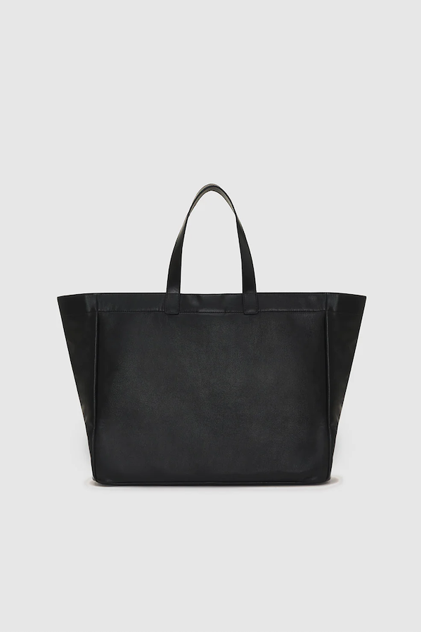 LARGE RIO TOTE - BLACK RECYCLED LEATHER