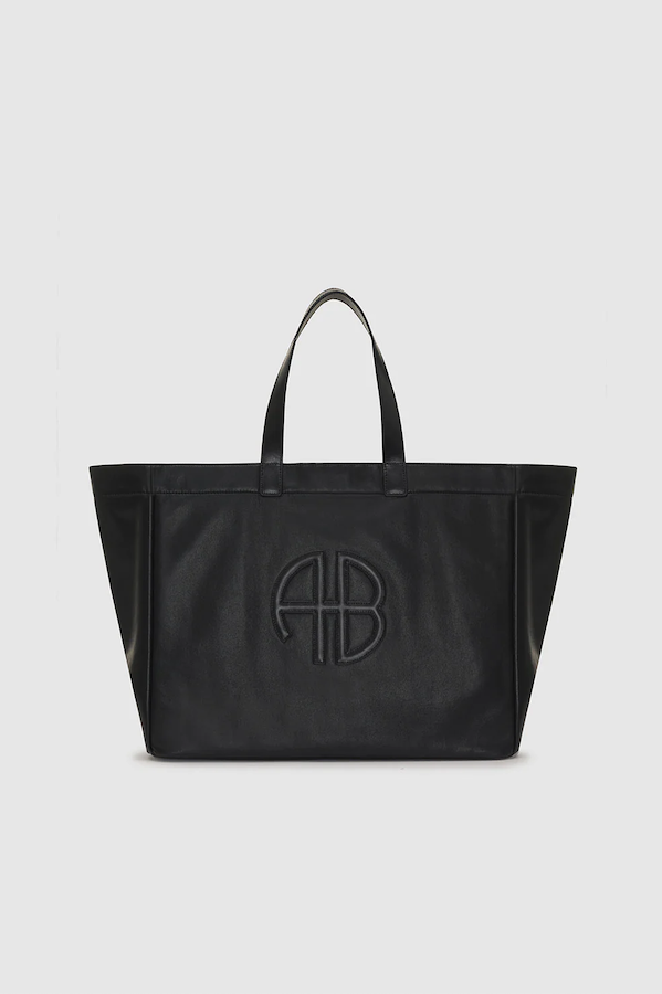 LARGE RIO TOTE - BLACK RECYCLED LEATHER