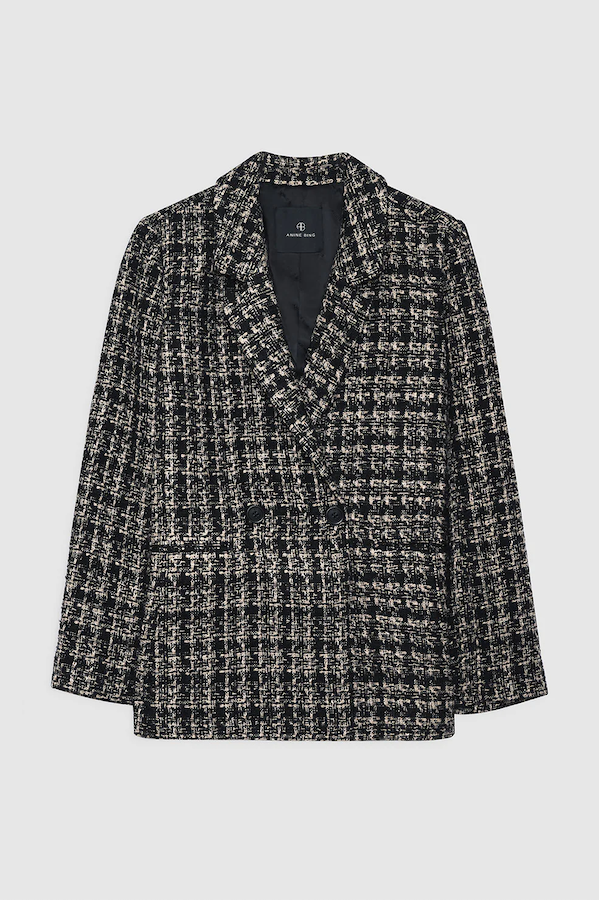 MADELEINE BLAZER - TAN AND BLACK TWEED