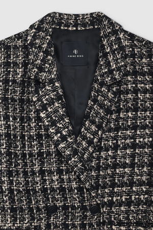 MADELEINE BLAZER - TAN AND BLACK TWEED