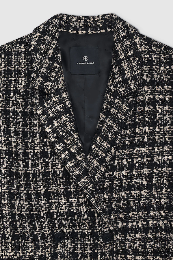 MADELEINE BLAZER - TAN AND BLACK TWEED