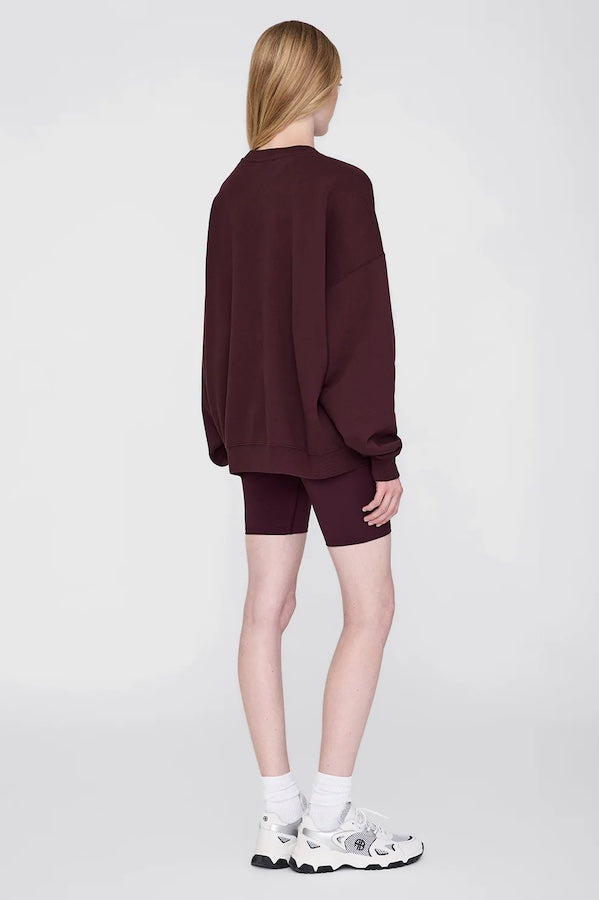 MILES OVERSIZED SWEATSHIRT LETTERMAN - DARK BURGUNDY