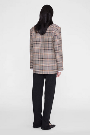 QUINN BLAZER - BEIGE AND NAVY CHECKS