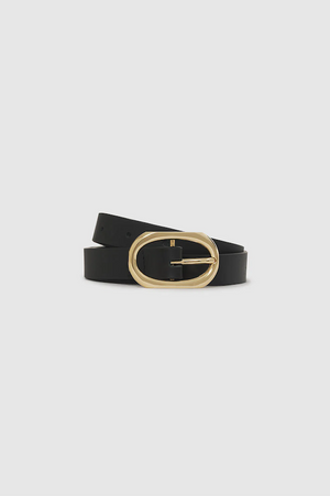 SMALL SIGNATURE LINK BELT - BLACK WITH GOLD