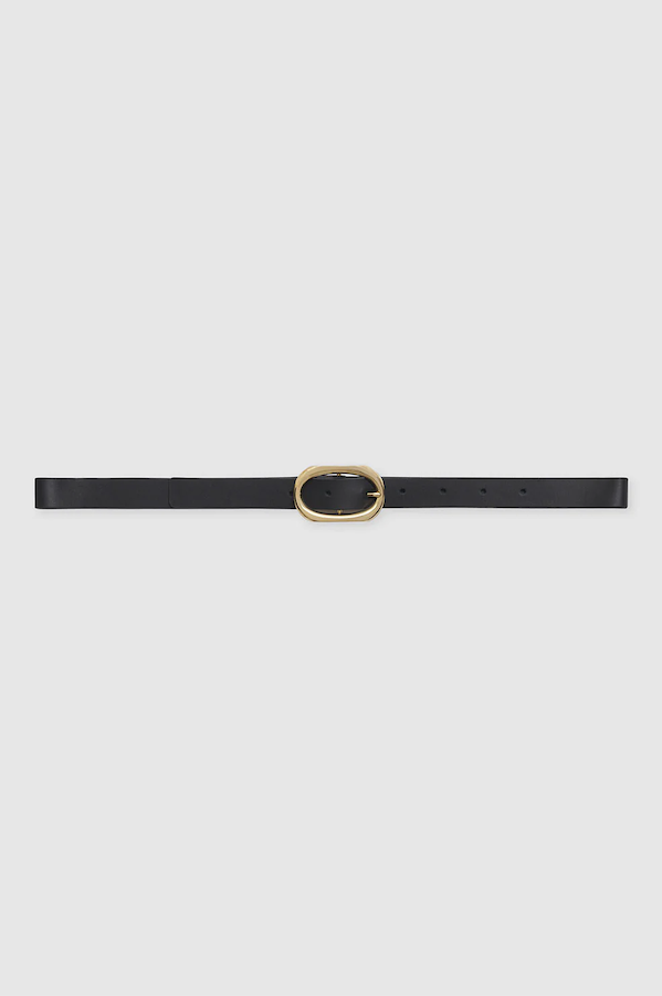 SMALL SIGNATURE LINK BELT - BLACK WITH GOLD