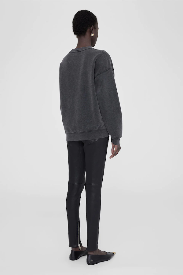 SPENCER SWEATSHIRT SPOTTED LEOPARD - WASHED BLACK