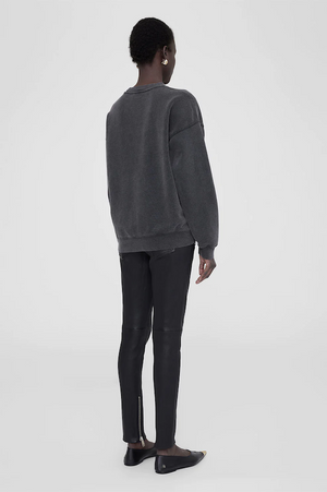 SPENCER SWEATSHIRT SPOTTED LEOPARD - WASHED BLACK