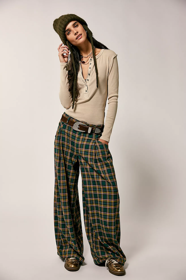 ABOUT IT BAGGY TROUSER - GREEN COMBO