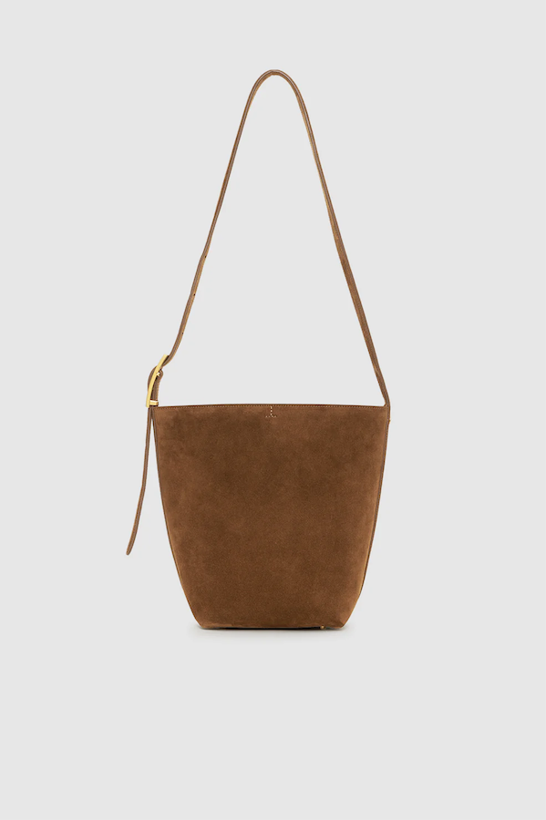 ELLY MEDIUM BUCKET BAG SEUDE - TOBACCO