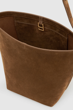 ELLY MEDIUM BUCKET BAG SEUDE - TOBACCO