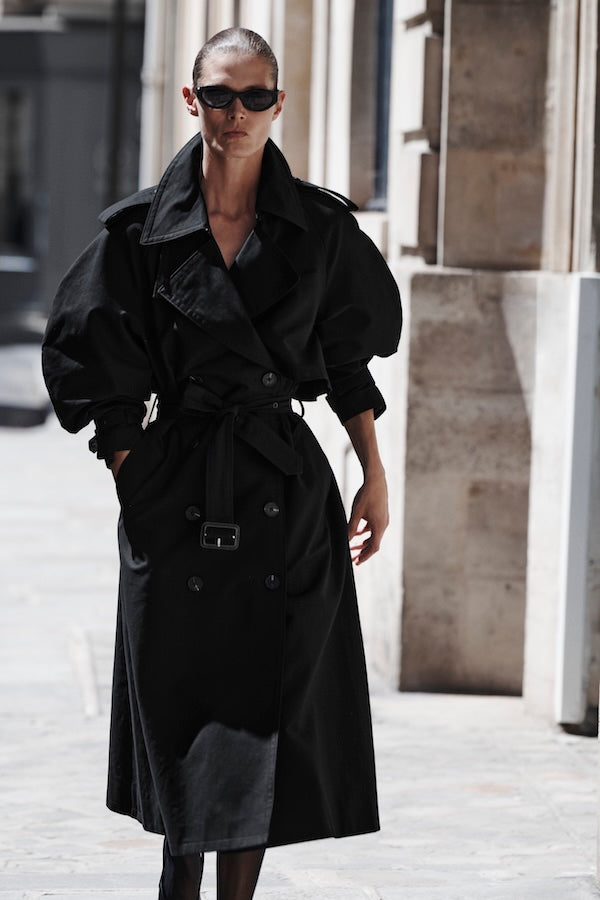 PASCALE MAXI TRENCH - BLACK