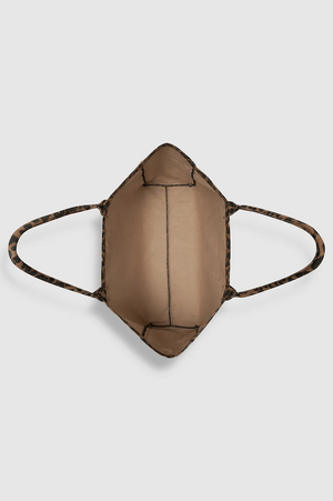 LEO CANVAS TOTE - BLACK AND BROWN LEOPARD
