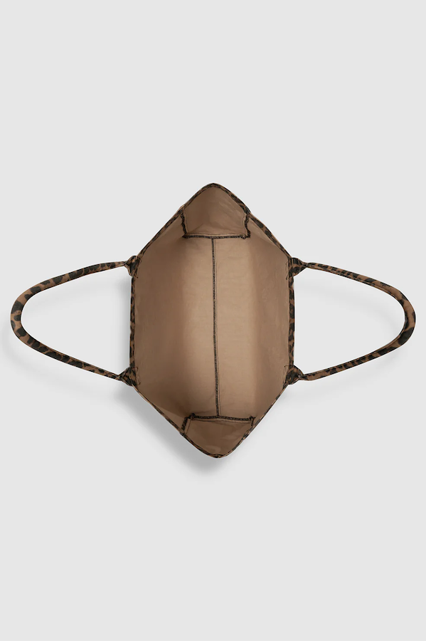 LEO CANVAS TOTE - BLACK AND BROWN LEOPARD