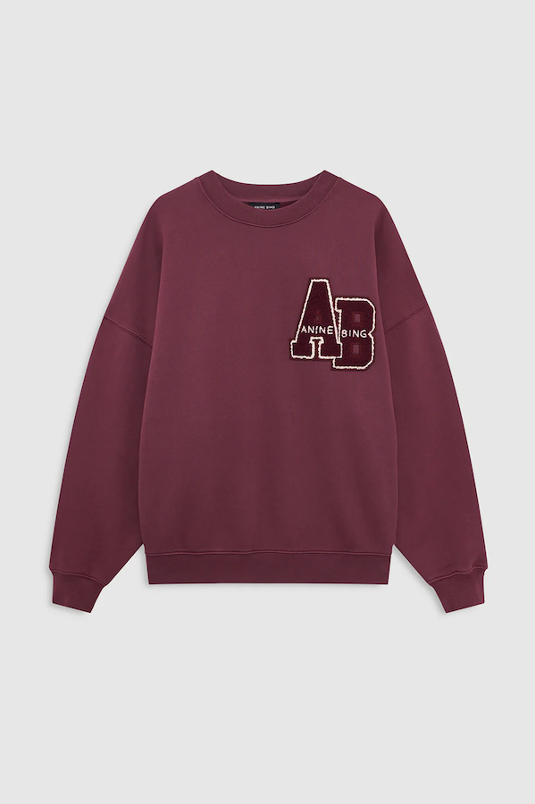 MILES SWEATSHIRT LETTERMAN - FIG