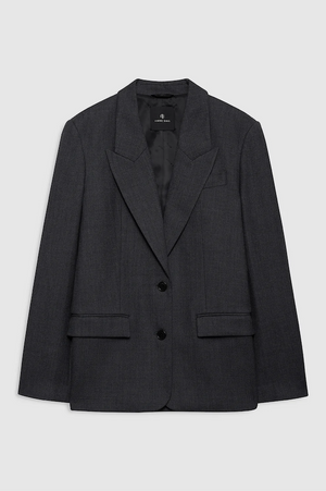 ROSS SINGLE BREASTED BLAZER - DARK HEATHER GREY