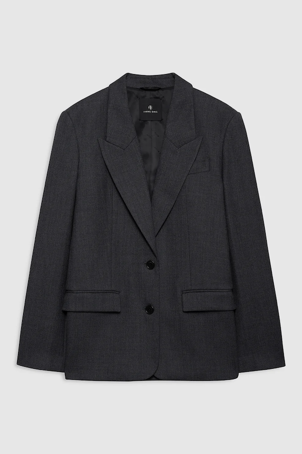 ROSS SINGLE BREASTED BLAZER - DARK HEATHER GREY