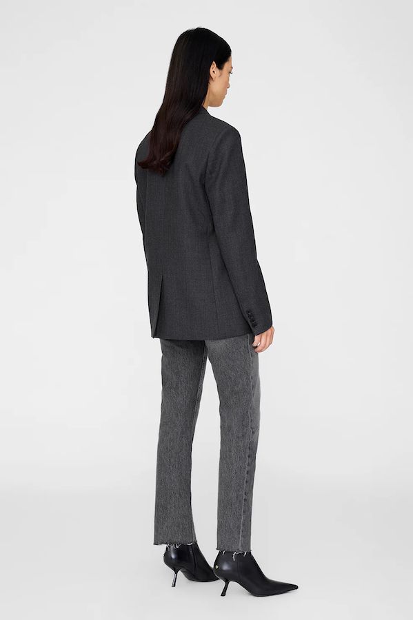 ROSS SINGLE BREASTED BLAZER - DARK HEATHER GREY