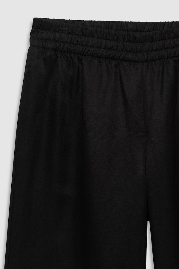SOTO PANT - BLACK LINEN BLEND