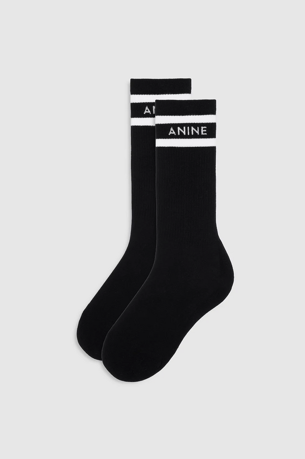SULLY SPORTY SOCKS - BLACK AND WHITE STRIPE