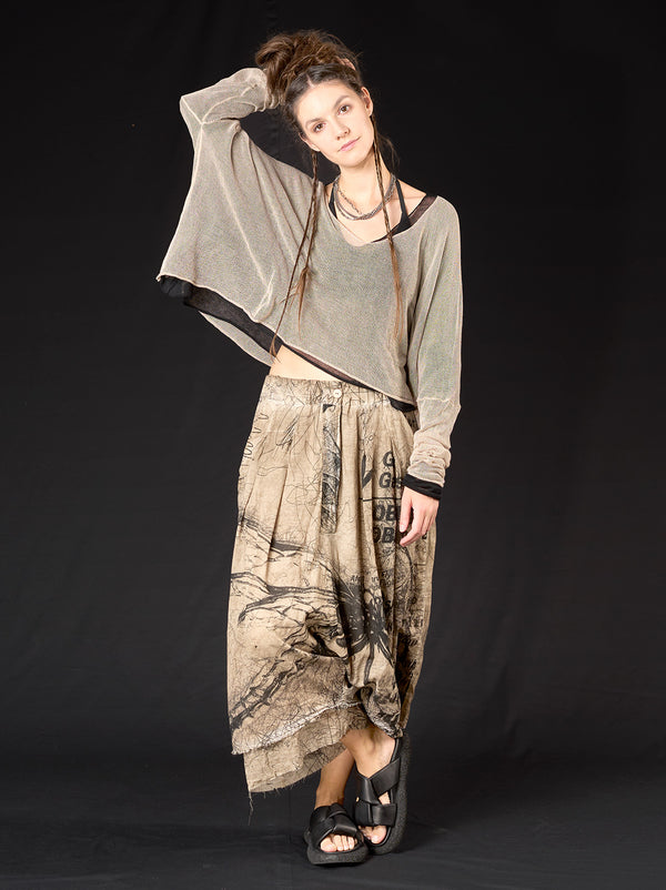 ASUNO PANTS - SAND ALL OVER PRINT