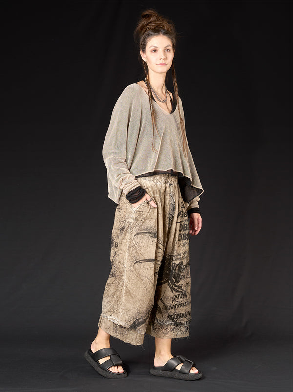 ASUNO PANTS - SAND ALL OVER PRINT