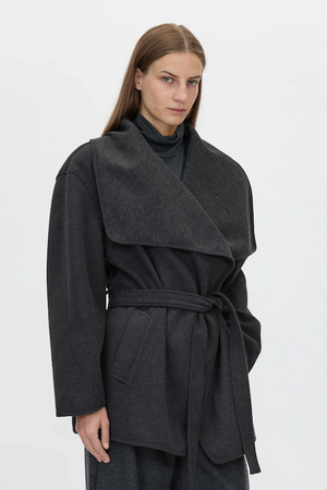 AUDREY WRAP JACKET - CHARCOAL