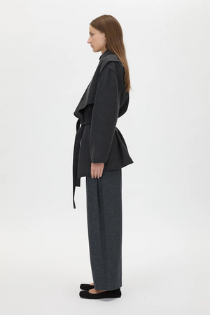AUDREY WRAP JACKET - CHARCOAL