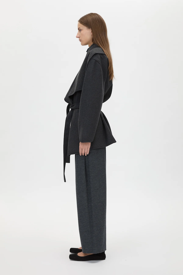 AUDREY WRAP JACKET - CHARCOAL