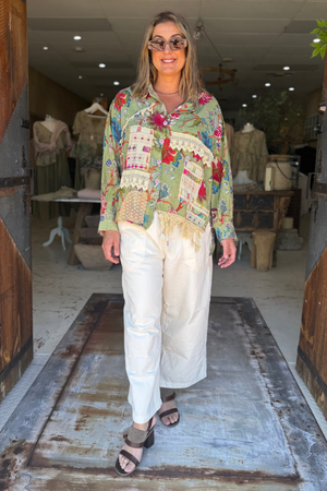 STAR GAZING TOP - SAGE FLORAL