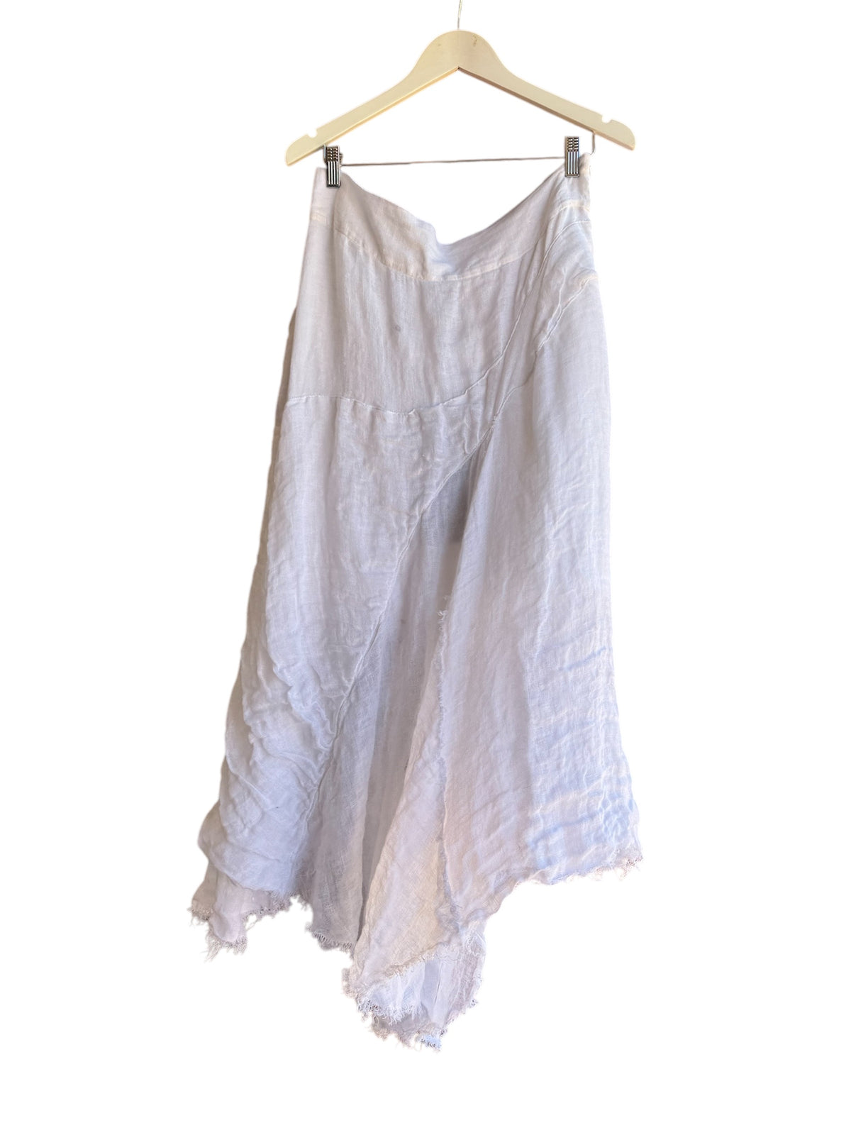 AMANO HOURGLASS GODET SKIRT (LINEN GAUZE) WHITE