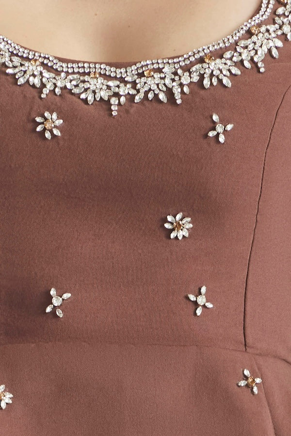 LOVE STRUCK CRYSTAL BUBBLE HEM BODICE TOP