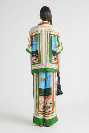 RIPPLE EFFECT FRINGED OVERSIZED SHIRT