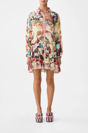 LONG SLEEVE TIERED SHORT DRESS
