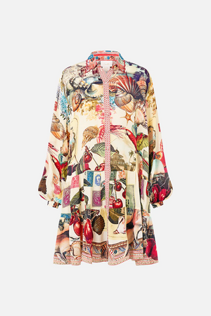 LONG SLEEVE TIERED SHORT DRESS