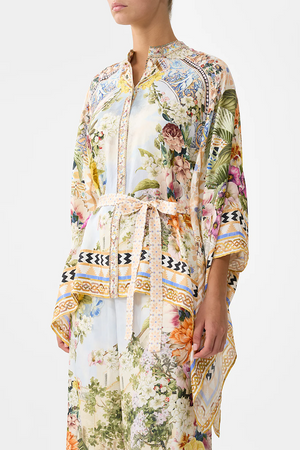 BUTTON THROUGH SCARF BLOUSE