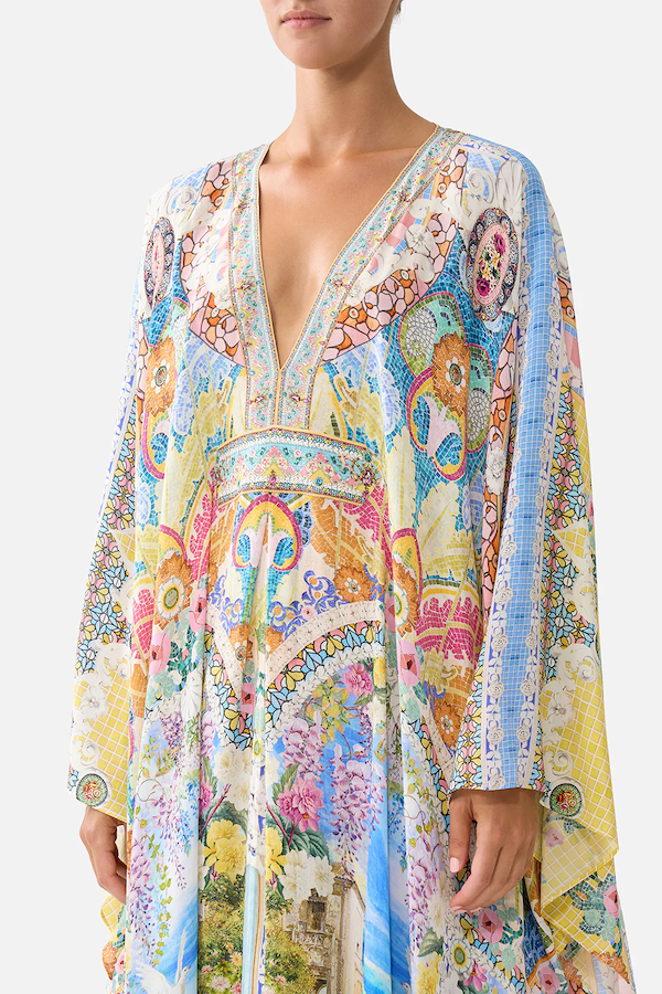 LONG KAFTAN WITH WAIST DETAIL