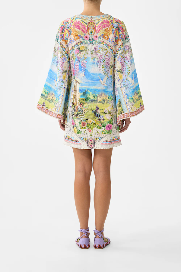 DEEP V NECK HARDWARE SHORT KAFTAN