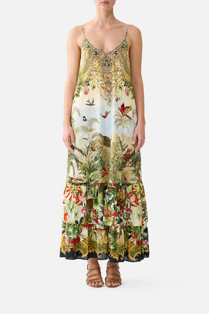 STRAPPY MAXI DRESS WITH TIERS
