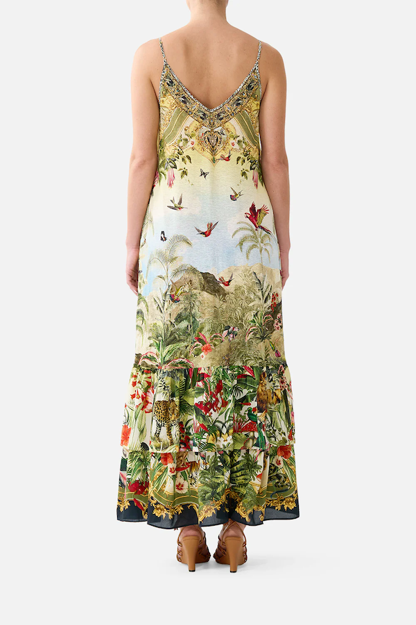 STRAPPY MAXI DRESS WITH TIERS