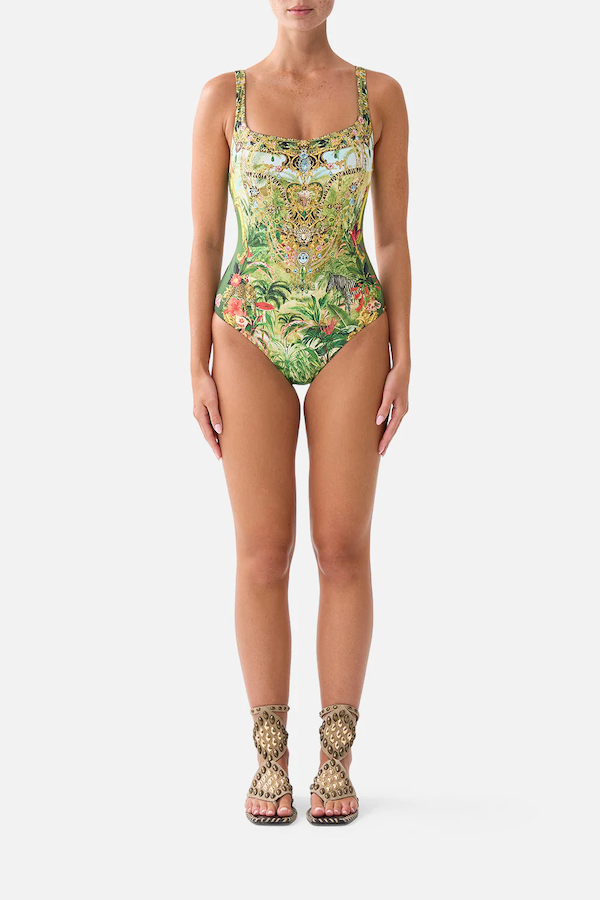 UNDERWIRE SQUARE NECK ONE PIECE WITH SCOOP BACK