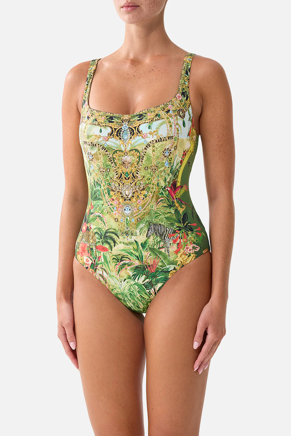 UNDERWIRE SQUARE NECK ONE PIECE WITH SCOOP BACK