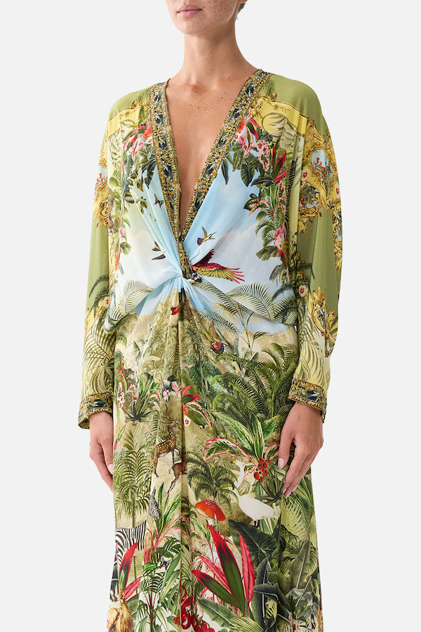 TWIST FRONT BATWING DRESS