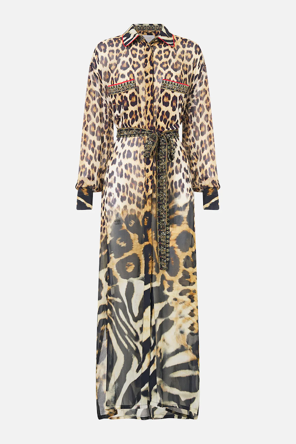 BUTTON FRONT LONG DRESS