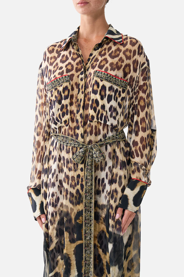 BUTTON FRONT LONG DRESS
