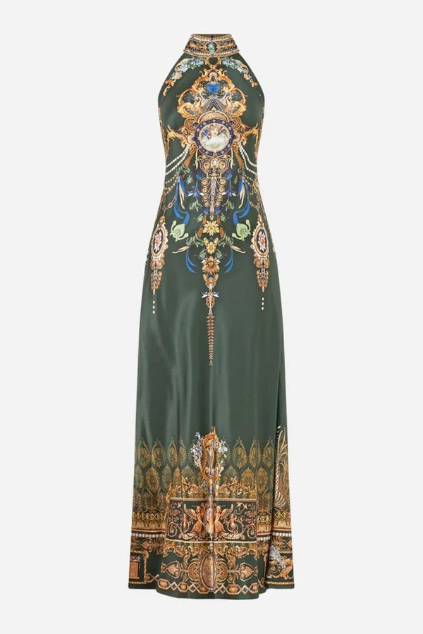 HIGH NECK BIAS DRESS