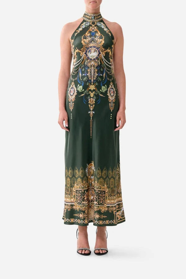 HIGH NECK BIAS DRESS