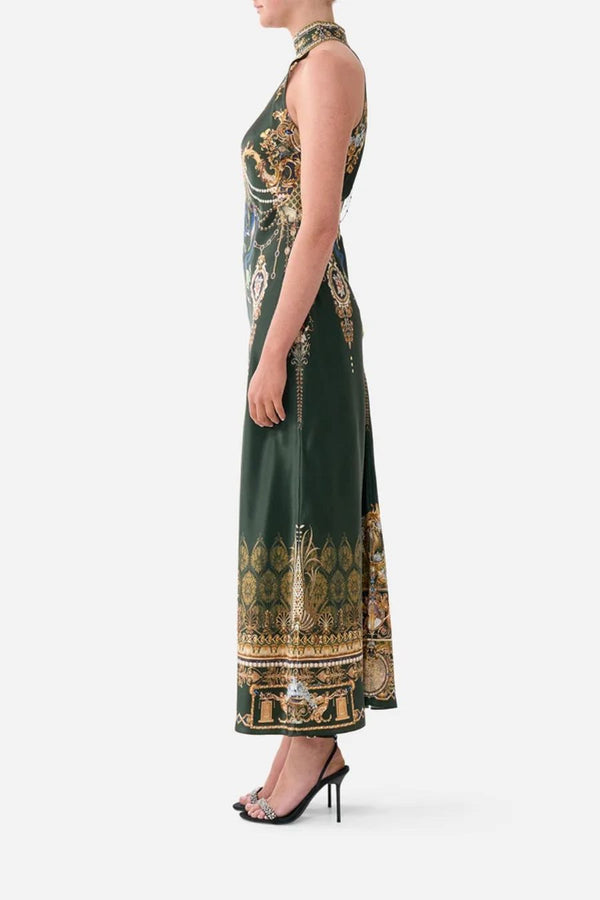 HIGH NECK BIAS DRESS
